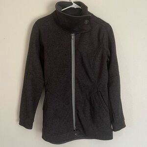 Avalanche Dark Gray Fleece Mid-Length Jacket with Wrap Collar Size Medium